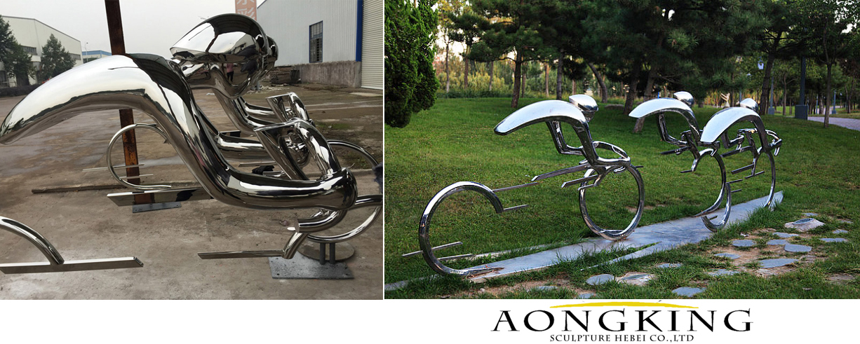 ride on a bicycle sculpture