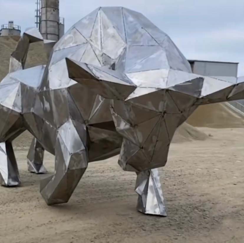 finished metal bull 
