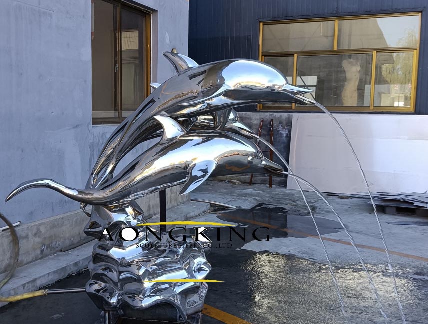 stainless steel dolphin fountain Aongking