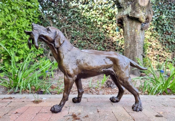 Scene decoration bronze dog statue (2)