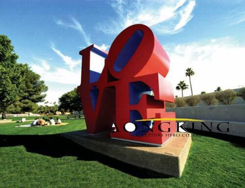 stainless steel Love letters sculpture