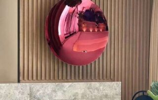 pink stainless steel mirror sculpture