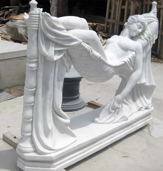 side of ‘Sleeping Beauty’ marble sculpture